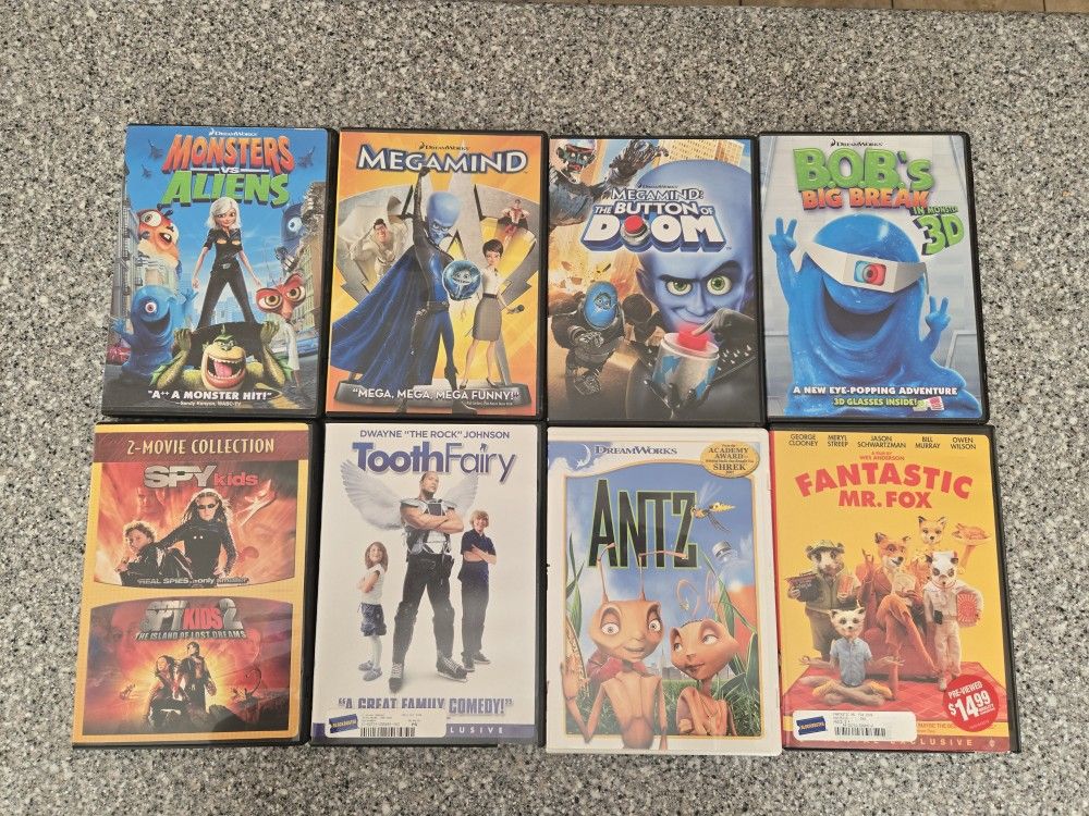 Set Of 8 Kids DVD 's