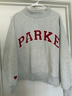 Brand New - PARKE♥️Varsity Mockneck - Classic Grey + Crimson, size: S/M
