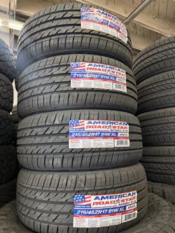 215/45/R17 marca AMÉRICAN las 4 llantas nuevas instaladas y balanceadas