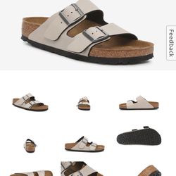  BIRKENSTOCK Birkenstock-Arizona Slide Sandal Color: Beige Size: 45 Wide