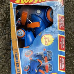 New In Box Kids Fun Hot Wheels Trainer Roller Skates Size J9 J12 4 Wheels