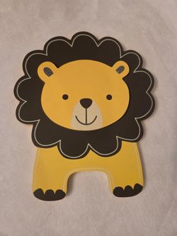 Cute Kids Wooden Lion Wall Decor