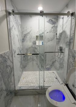 Tempered Glass Shower Door installed