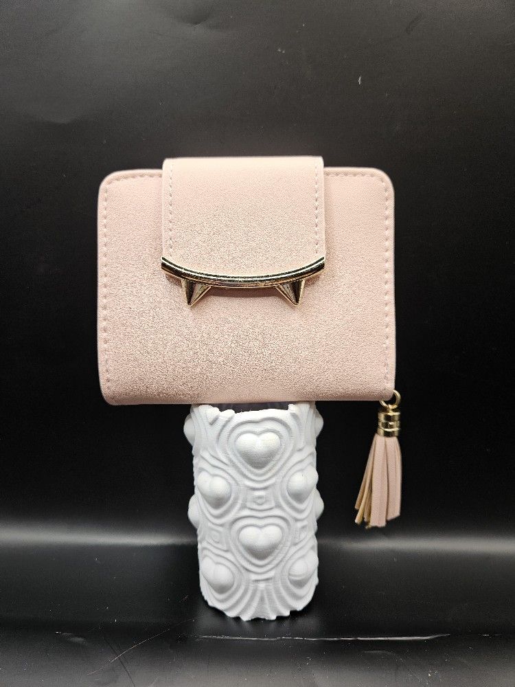 Pink Cat Ears Wallet with Gold Accents