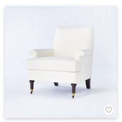 Mercer Rolled Upholstered Arm Chair with Casters Cream- Threshold