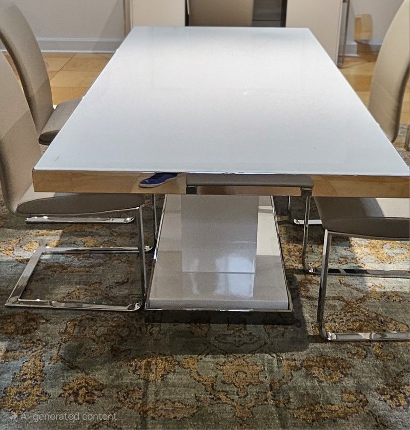 Dining Table And Chair  Glass Top