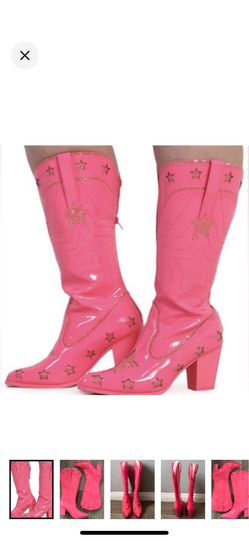 YRU Space Cowgirl Hot pink Vegan Leather  Boots