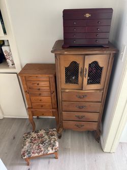Jewelry dressers and boxes