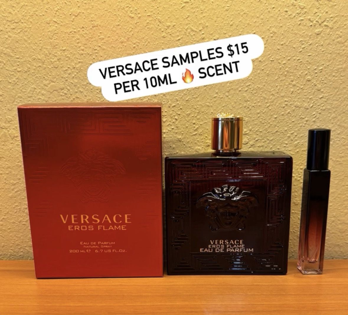 Versace Eros Flame 10mL Samples. (Read Description)