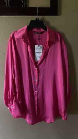 Zara pink silk top 
