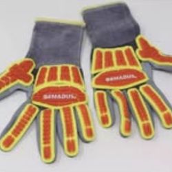Ormadus®GLOVS Gray/Orange/Yellow Nylon Sandy Micro-Foam Nitrile Palm Coated Impact Protection Coated 
