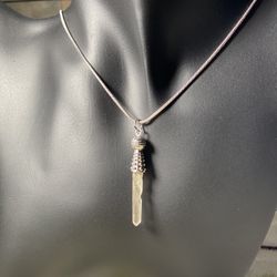 Red Matchstick Quartz Sword Charm Necklace 