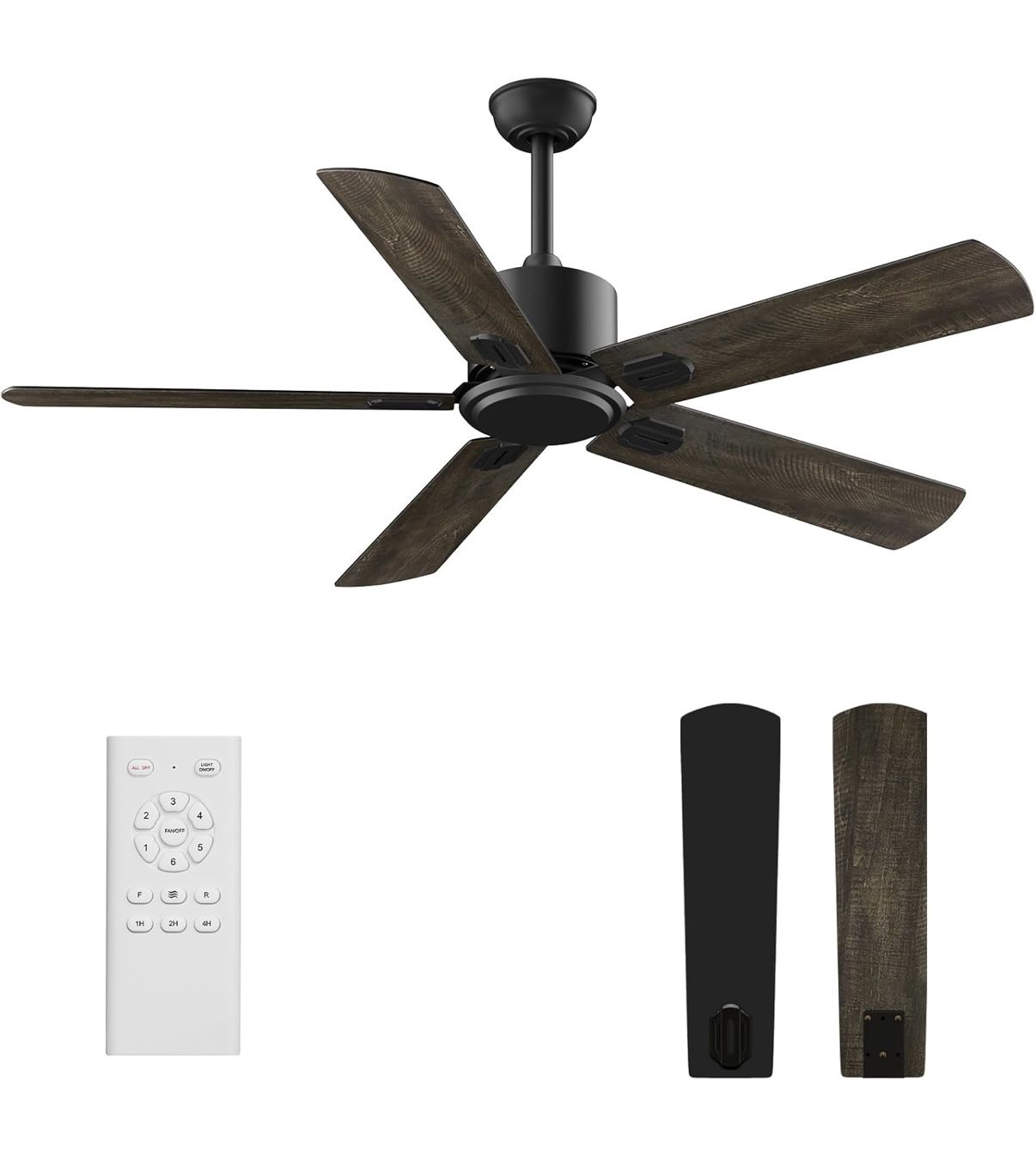 Ceiling Fan with Remote: 52 Inch Outdoor Ceiling Fans 6 Speed Control Reversible