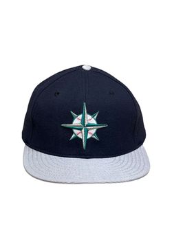 Seattle Mariners Diamond Collection New Era Baseball Hat Silver Size 7 3/4 USA