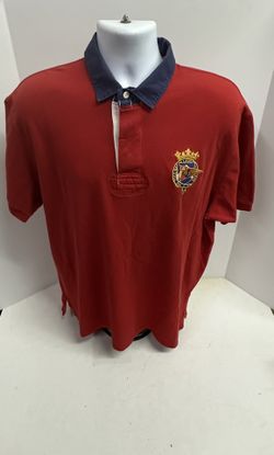 VTG Polo By Ralph Lauren Red Shirt Men's Large Polo Size XL Crest Logo Sri Lanka 