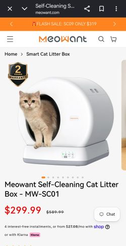 *BRAND NEW IN BOX*
Meowant SC01 Self Cleaning Litter box