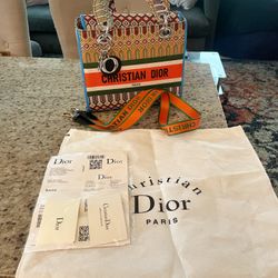 Christian Dior Medium Lady D-lite Bag  Multicolor 