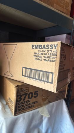 3 cases libbey glasses , martini, gobelet, mixing see pics