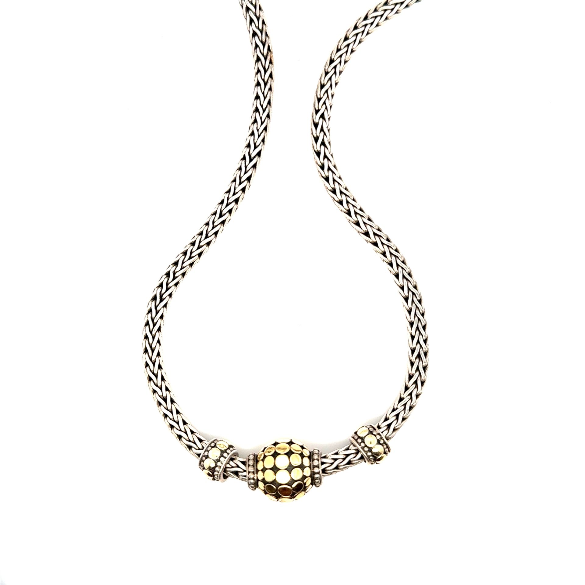 John Hardy Two-Tone (Silver & Gold) Dot Necklace