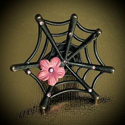 Vintage Betsey Johnson Spiderweb Ring - Size 7