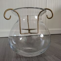 Glass candle holder bowl