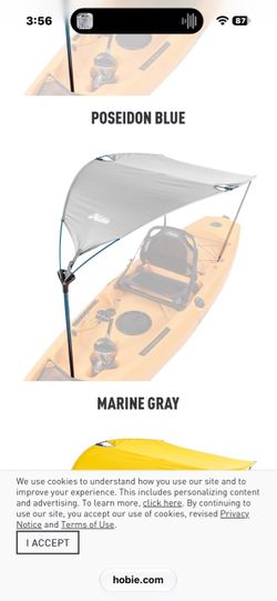 Hobie Kayak Bimini Sun Shade Canopy - Marine Gray