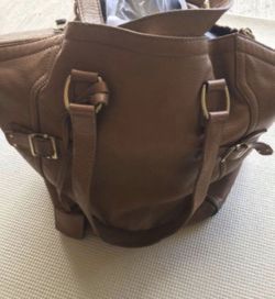 YSL Saint Laurent Tan Brown Leather Bag Medium 