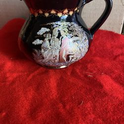 5 Inch 24k Black & Gold Handmade In Greece Greek Pitcher Imported From Greece 