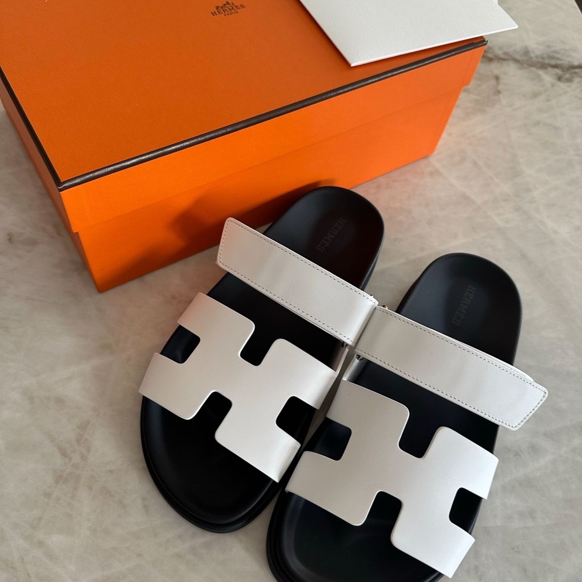 Hermes Chypre White And Sandals Size 37 Brand New Authentic 
