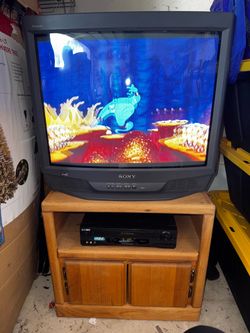 Sony Trinitron KV-27S42 27” CRT Tube TV  And VCR Retro Video Game Monitor Tested