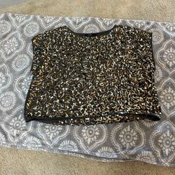 Sparkly Gold and Silver Sequined Blouse