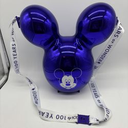 Disney Parks 100th Anniversary Mickey Mouse Purple Chrome Balloon Popcorn Bucket