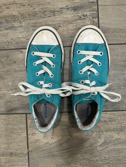 Teal Converse Shoes Size 2 Youth