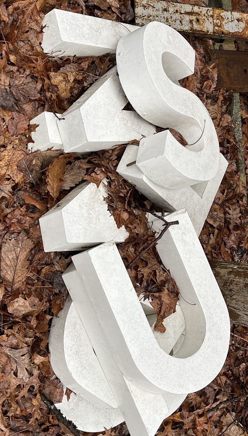 Seven aluminum Letters