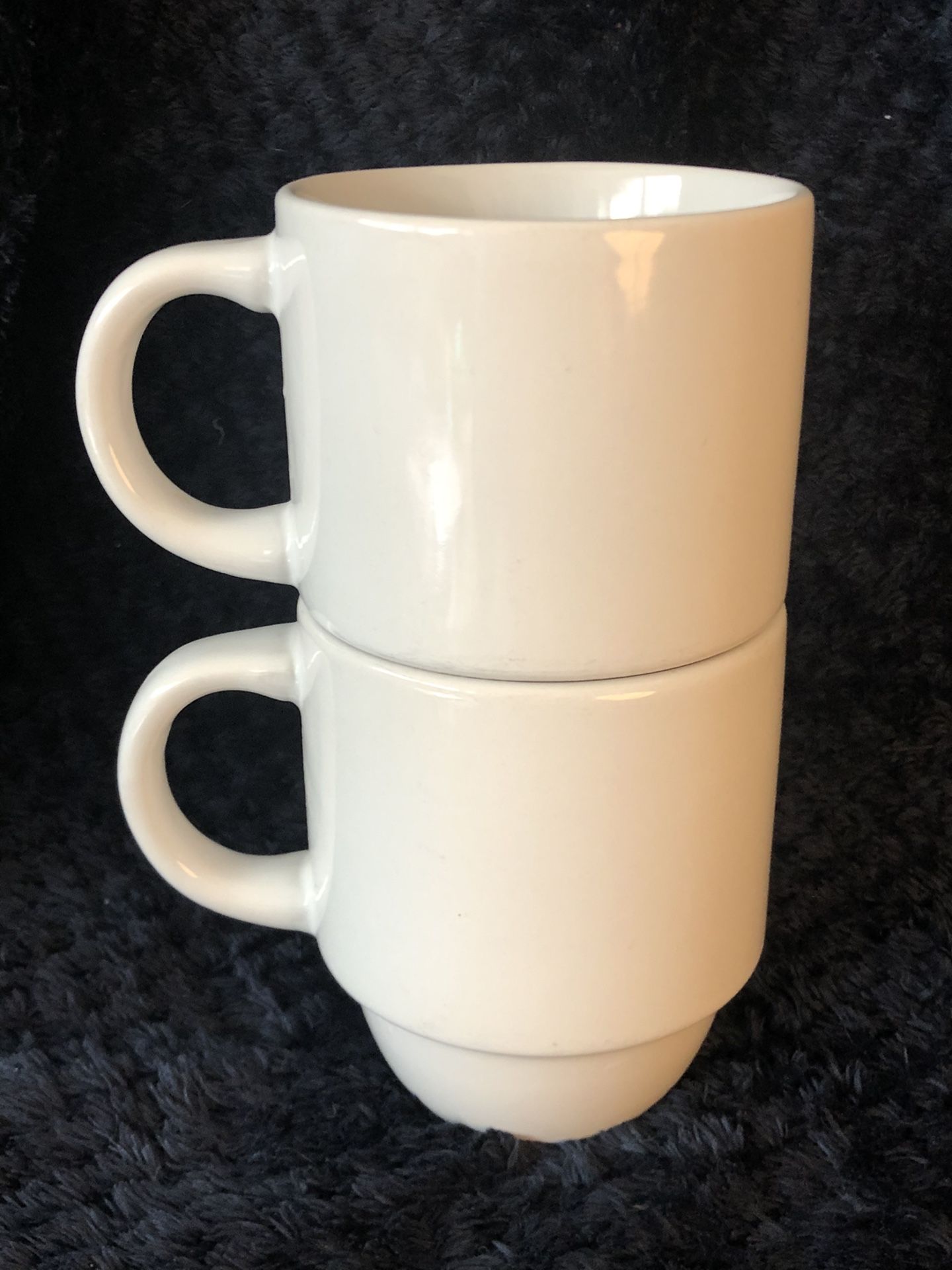 Mainstays Stackable White Coffee Mugs, Set of 2 16 oz. for Sale in San