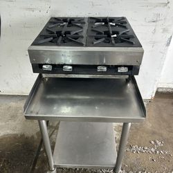 Commercial 4 Burner Range Grill With Table 