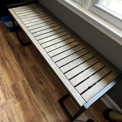 54” Wooden Bench with Metal Frame – Sturdy & Stylish