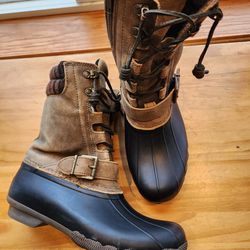 Women Sperry Tall Misty Rain Leather Boots 8.5