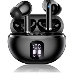 Wireless Earbuds, Bluetooth 5.4 Headphones with 50H Playback, Deep Bass Stereo Ear Buds Clear Calls with