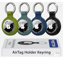 PESTON AirTag Holder Keyring (4-Pack) – IPX6 Green/Teal/Blue/Black