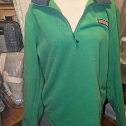 Vineyard vines Men's Green Fleece 1/4 Zip Shirt Size M