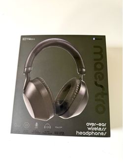 Simply Tech Maestro Wireless Over-Ear Headphones – Black 12 Hrs play time New
