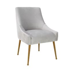TOV Beatrix Velvet Side Chair with Gold Legs