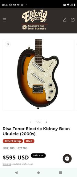 Risa Tenor Electric Kidney Bean Ukulele (2000s)