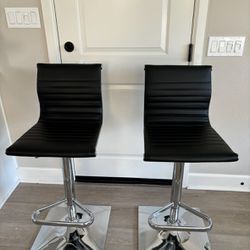Two Bar Stools, Height Adjustable 