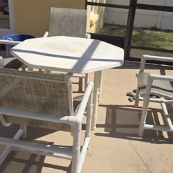 PVC Table and 4 Chairs
