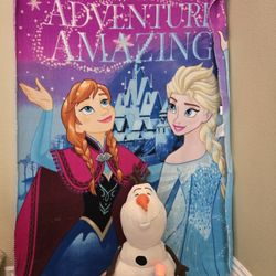 Elsa , Anna , Olaf Stuffed Animals Frozen Disney Blanket , And Singing Microphone With Music