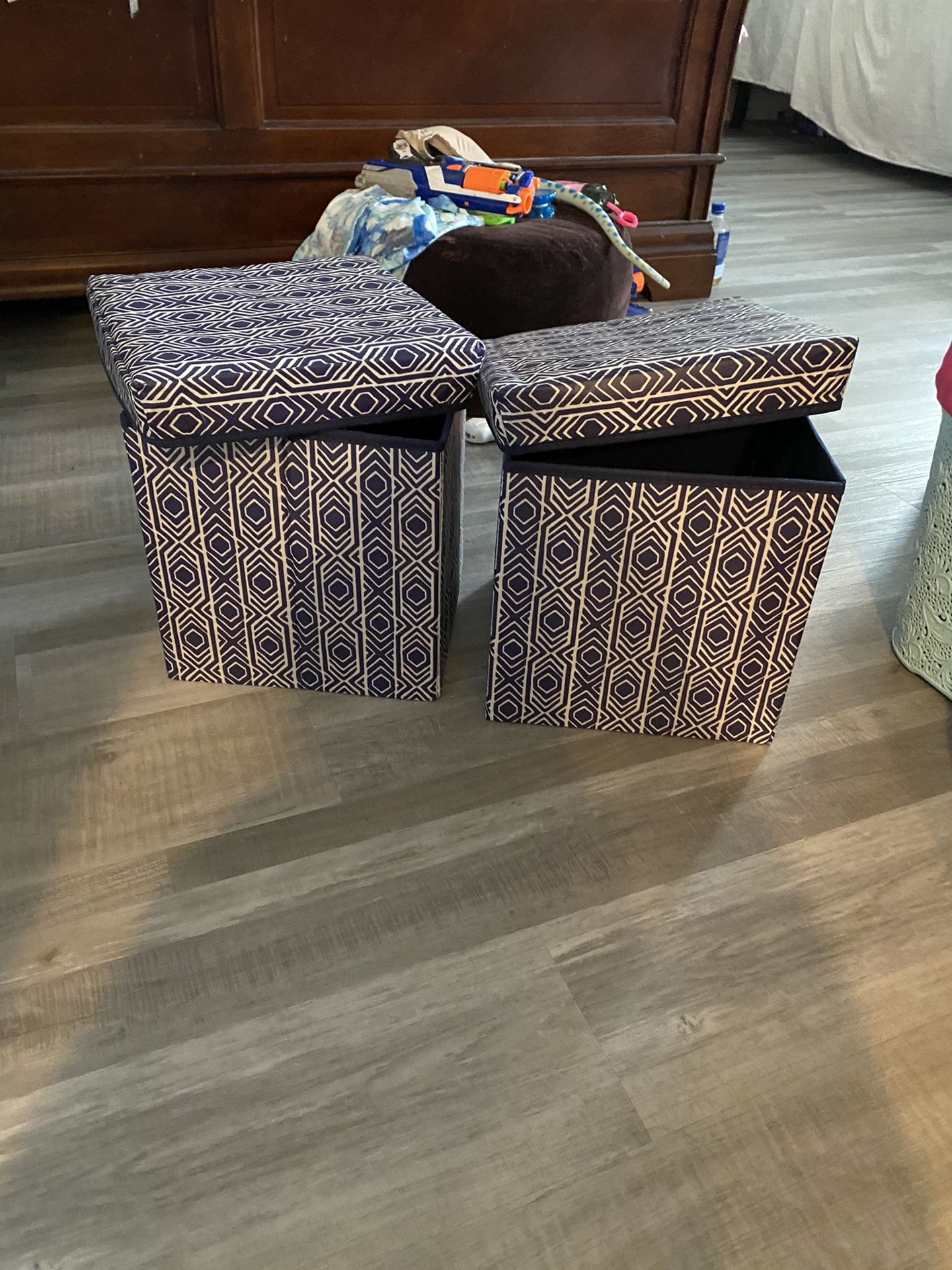 bebrand new storage cube boxes blue organizers for cube shelf’s ottoman  stool