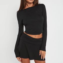 Tiger Mist Black Mini Skirt