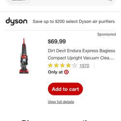 Bagless Dirt Devil Works Perfect 